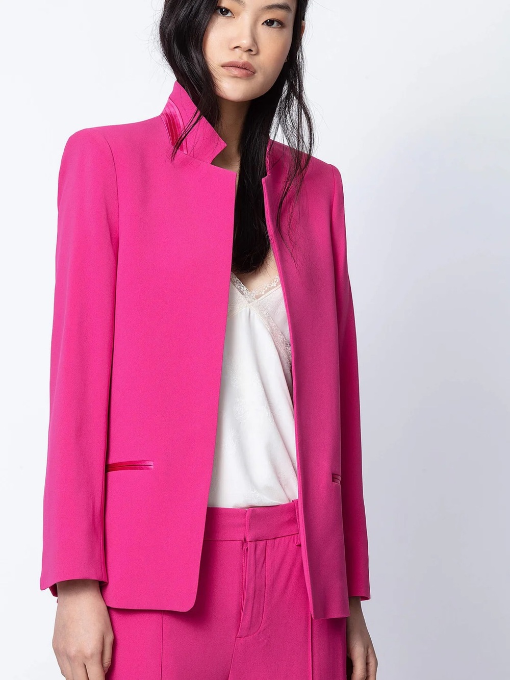NEW Zadig & Voltaire Pink Volly Satin Blazer 38